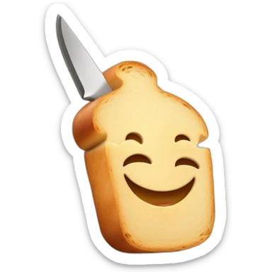 HAPPY BREAD WITH A CHEFS KNIFE sticker