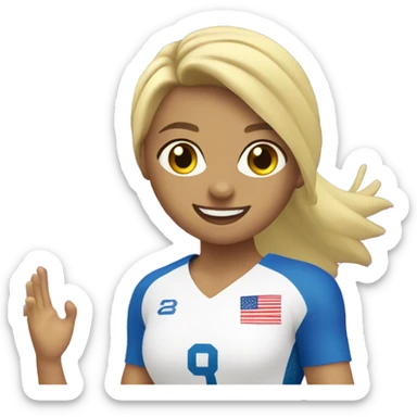 summer olympics blonde girl playing volleyball sticker