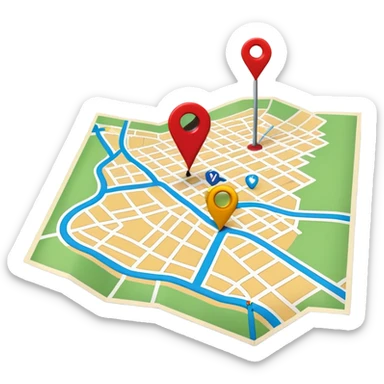 a map of vienna with a pin on it sticker