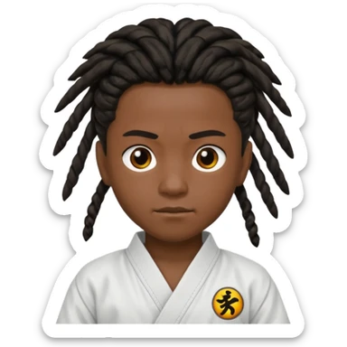 karate kid, black skin, dreadlocks sticker