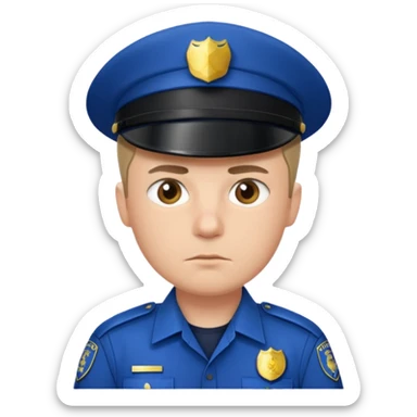 Police man wearing Blue uniform sticker