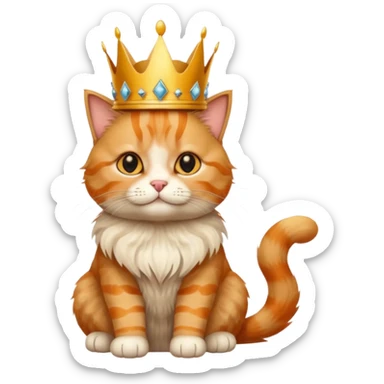 Scottish folded ears cat with crown  sticker