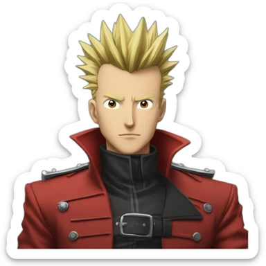 Vash the Stampede (TriGun ‘98) (Portrait, front facing, Apple iOS 17 style) sticker