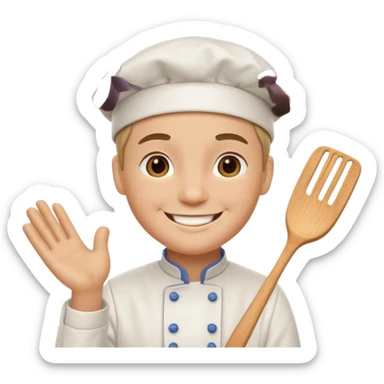 happy cook with a chef hat sticker