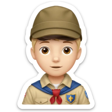 Boy Scout cap neckerchief white  sticker