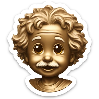 albert einstein happy baby face bronze medal sticker
