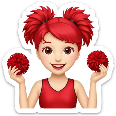 Cheerleader Pom pom heart sticker