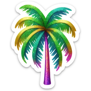 Lisa frank glitter palm tree sticker