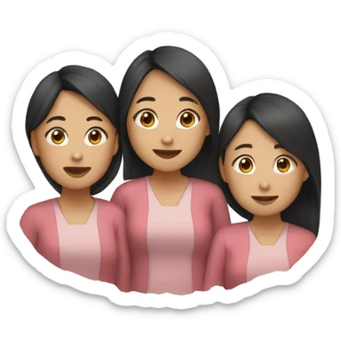 Three asian sisters  sticker