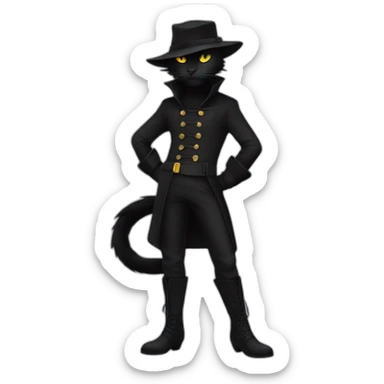 Chat noir debout sticker