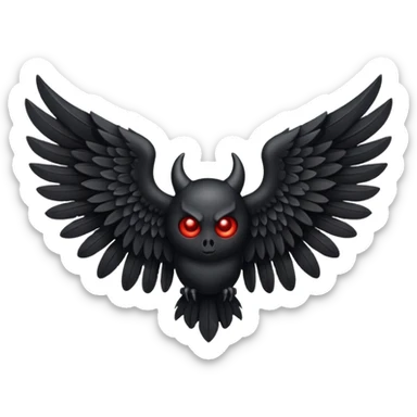black and white devil wing sticker