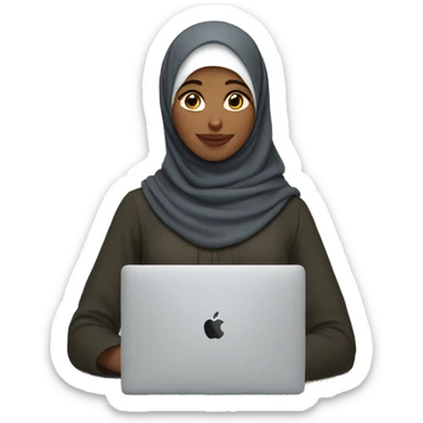 hijabi girl with apple macbook sticker