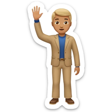 man full body waving sticker