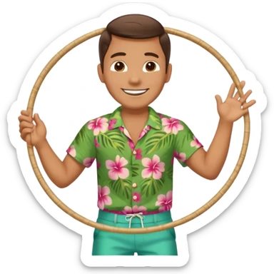 man Hula hoopin sticker