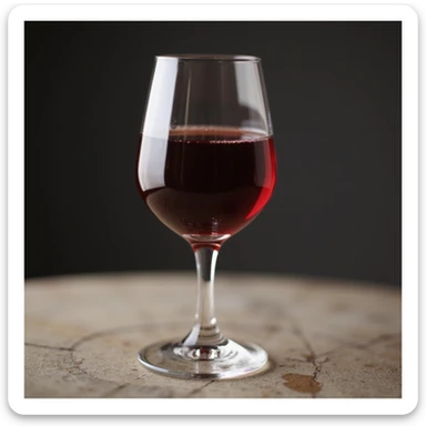 realistic glass of red wine, photorealistic style, transparent background sticker