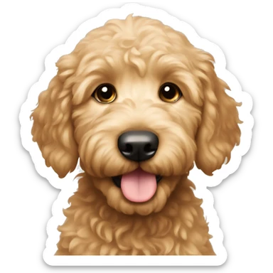 Golden doodle puppy sticker