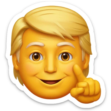 make the donald trump pointing face as a yellow emoji face sticker