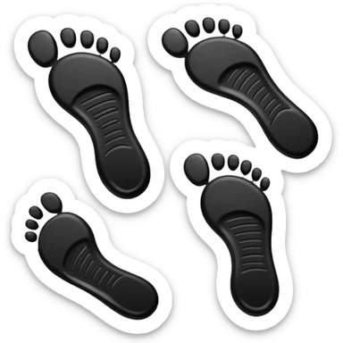 black footprints on white background sticker