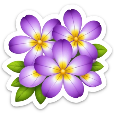 Small four-petal purple flowers with white and yellow inside  sticker