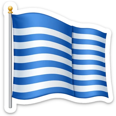emoji Flag with 3 simple  horizontal lines: white, blue, white, equal one to another sticker