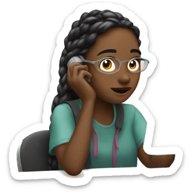 Girl watching on stream with phone sticker