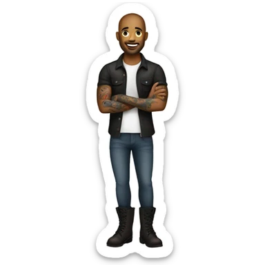 male tattoo artist with boots sticker