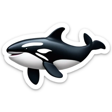 Orca whale with a stack of money in its mouth sticker