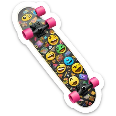 skateboard with stickers sticker
