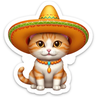 Cat wearing a sombrero  sticker