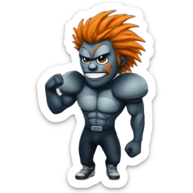 Gritty mascot sticker