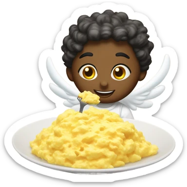 Angel eating scrambled eggs sticker