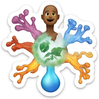 4 elements combined with the human body sticker
