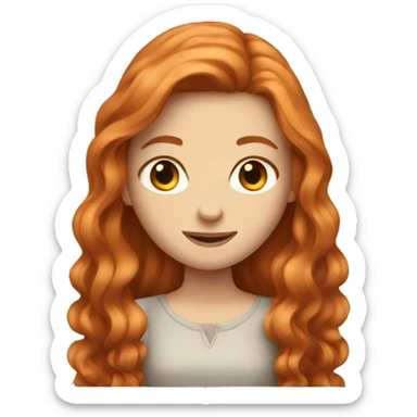 Beautiful girl with long ginger hair  sticker