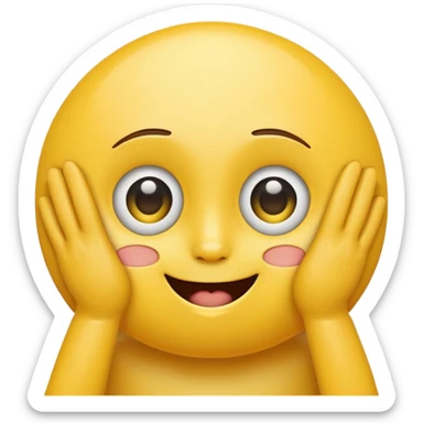 yellow emoticon with Hands covering eyes so can't see sticker
