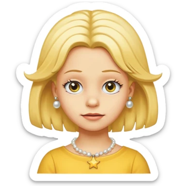 3D emoji head-only, smooth plastic, soft studio light, big round eyes, bold outline, centered, transparent bg,
Lisa Simpson, yellow skin, 8-point star hair, white pearl necklace, child face, overbite, no earrings, no eyelashes, not blonde sticker