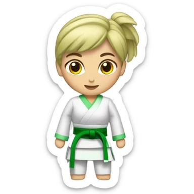 woman Karateka Green belt sticker