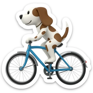 Dog on bike sticker