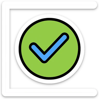 a simple and clear symbol representing 'yes', positive and affirmative, suitable for branding, modern style sticker