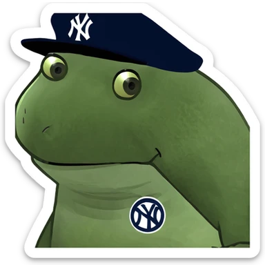 Turtle wearing Yankees jersey and hat  sticker
