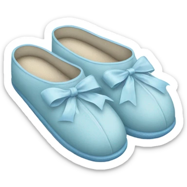 Light blue slippers with ribbons  sticker