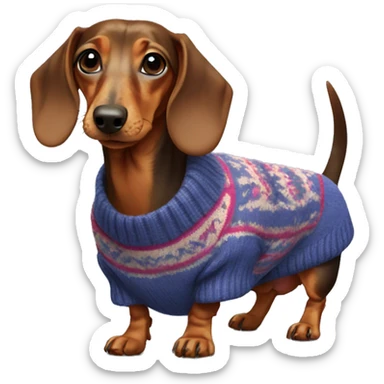 dachshund in a sweater sticker