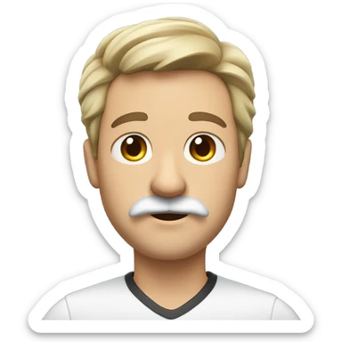 German man with a side part and a tooth brush mustache raise his right hand at a 45 degree angle sticker