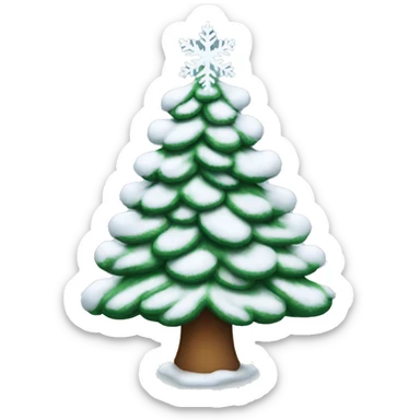 christmas tree with snow sticker