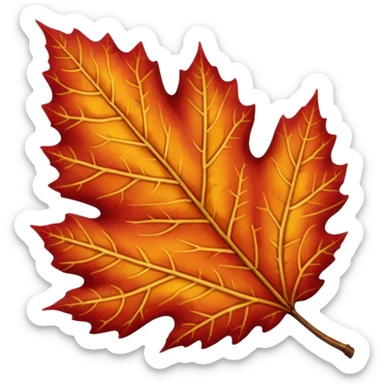 red birch leaf  sticker