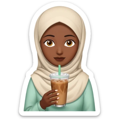Indian Muslim women holding iced chai  sticker