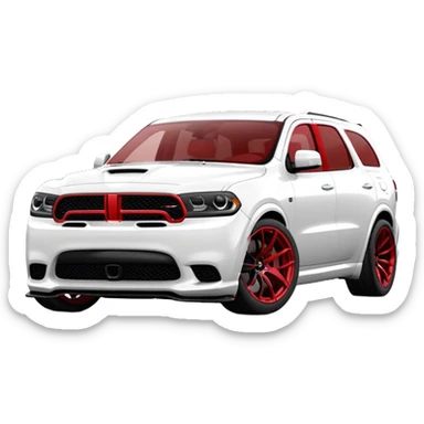 Durango DOSH HellCat SRT white and With low suspension body kit 4k, 8k and carbon: spoiler Wheels and hood With red tint sticker