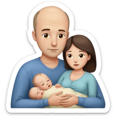 Mother breastfeeding adult balding man sticker