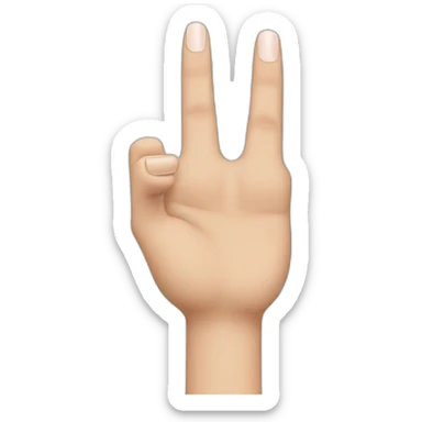 Middle finger and ring finger lifted sticker