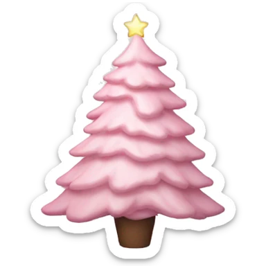 Aesthetic light pink Christmas tree sticker