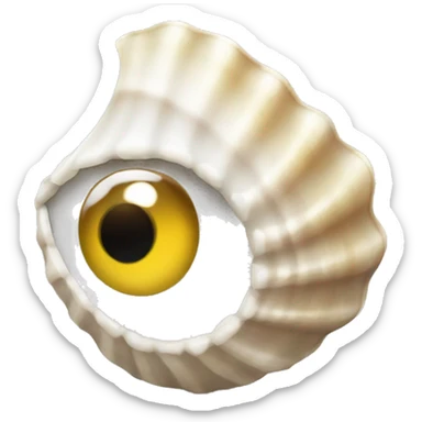 Seashell white eyes sticker